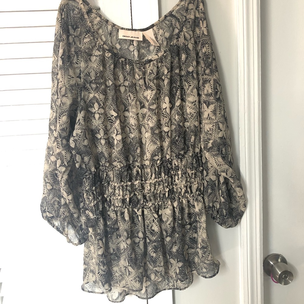 DKNY Cold-Shoulder Blouse